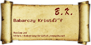 Babarczy Kristóf névjegykártya