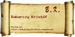 Babarczy Kristóf névjegykártya
