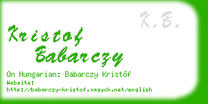 kristof babarczy business card