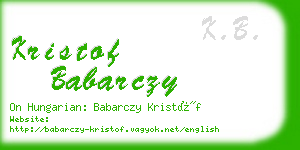 kristof babarczy business card